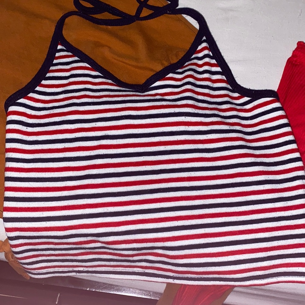 Red white and blue cute crop top
